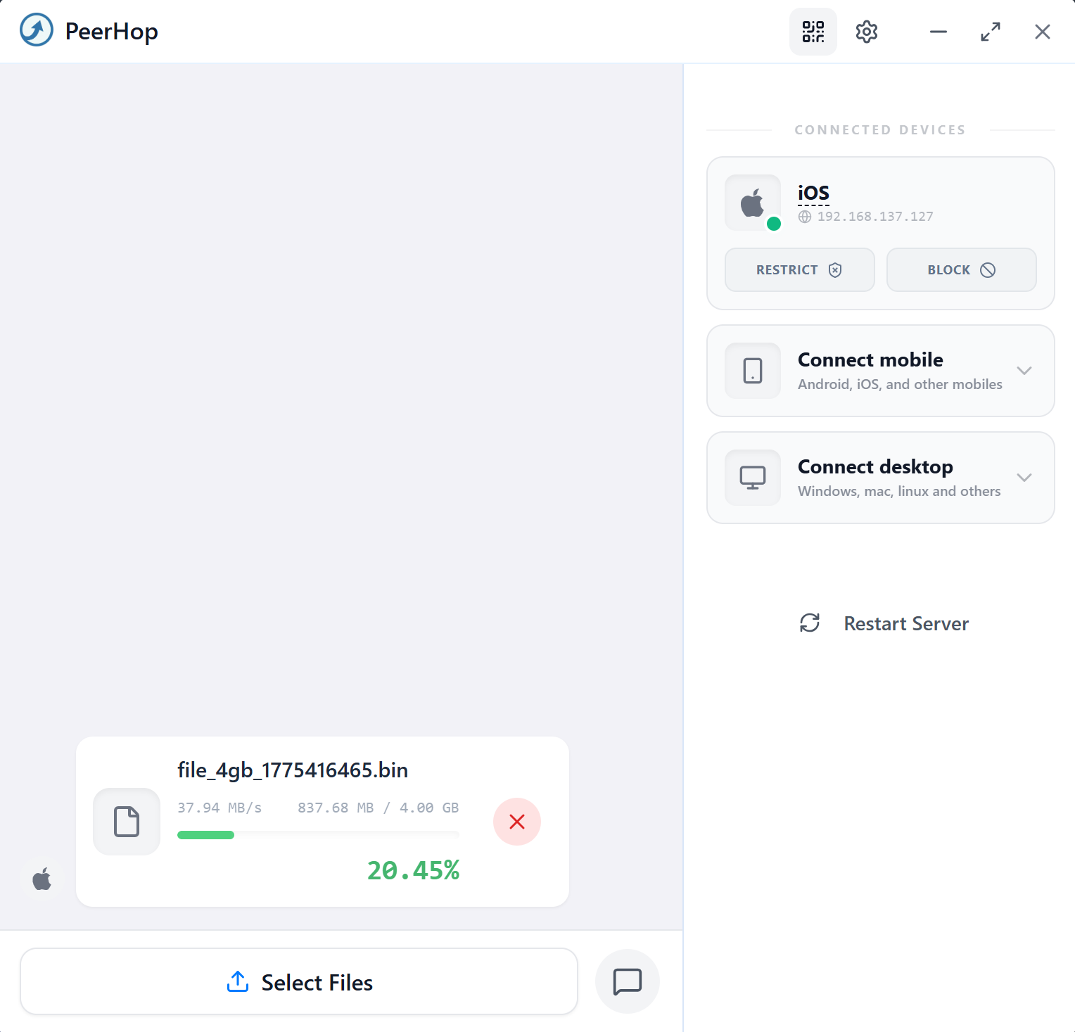 PeerHop Interface